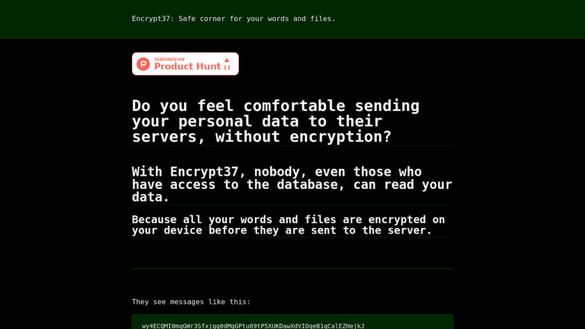 Encrypt37 Landing Page