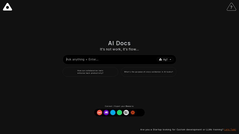 AI Docs Landing Page