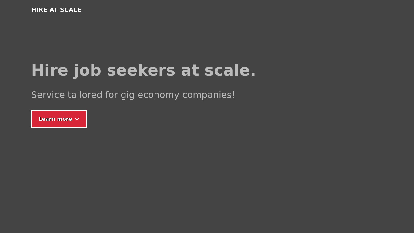Hire at Scale Landing page