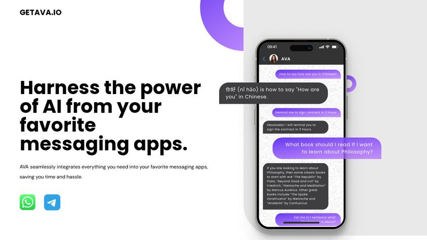 AVA | AI Assistant Landing Page