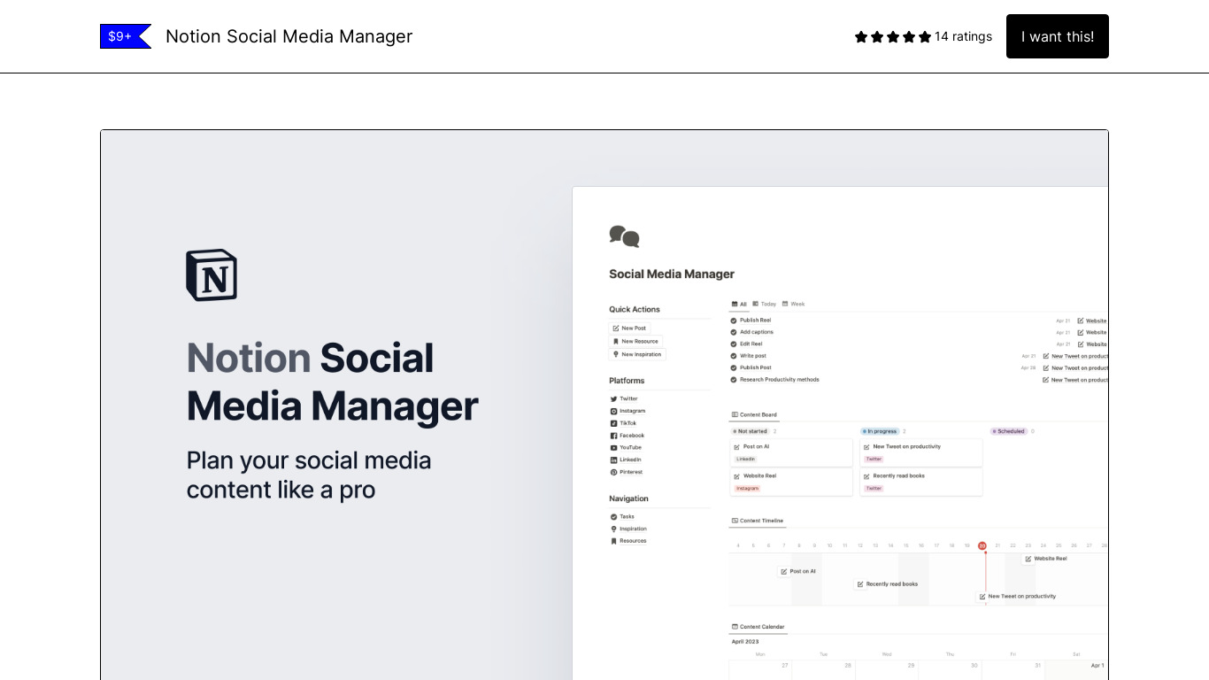 Social Media Manager Landing page