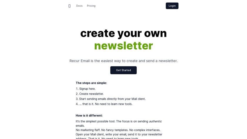 Recur Email Landing Page