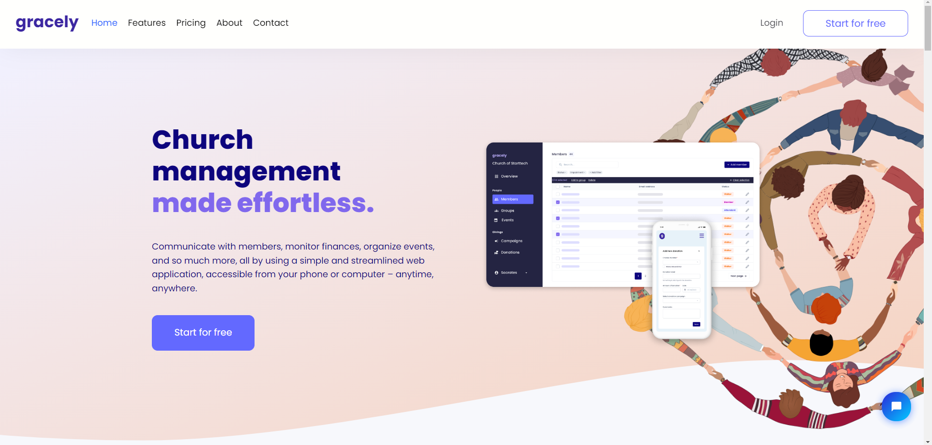 Gracely.io Landing page