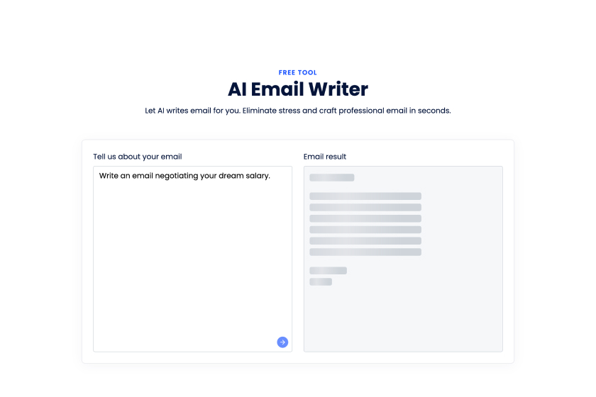 AI Email Writer by Mailmeteor Landing Page