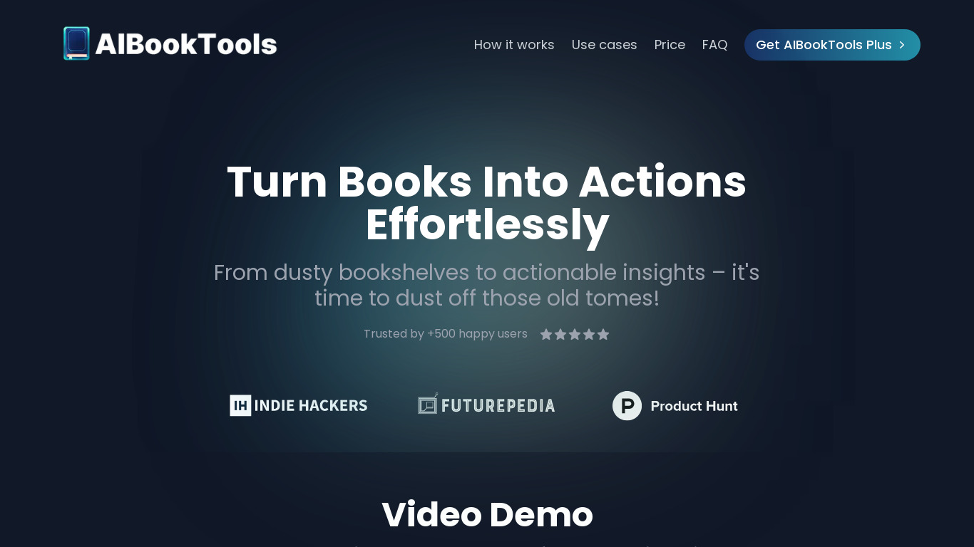 AIBookTools Landing page