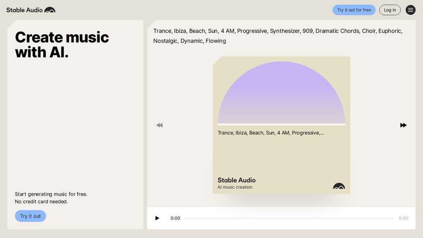 Stable Audio Landing Page