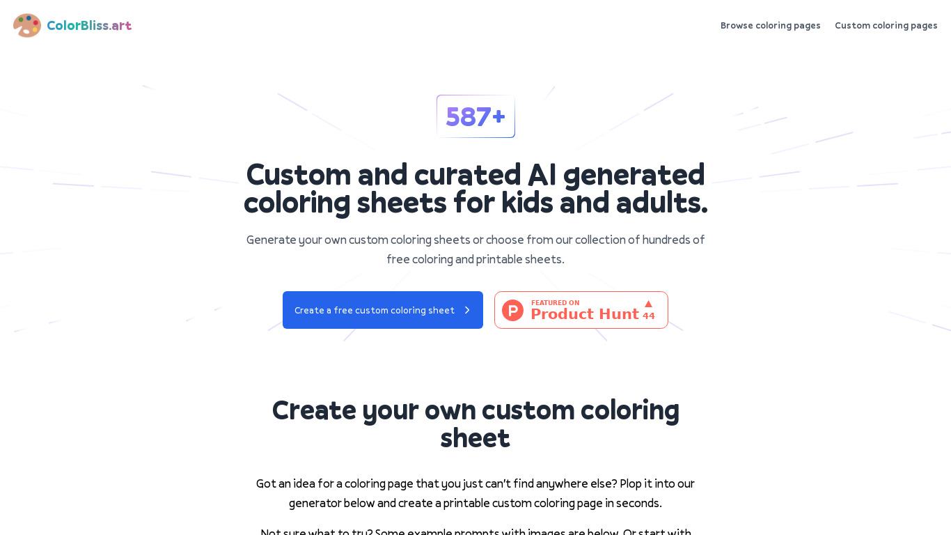 ColorBliss.art Landing page