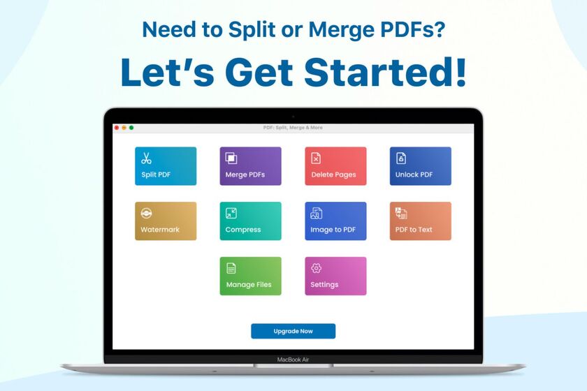 MoonApps Merge & Split PDF Landing Page