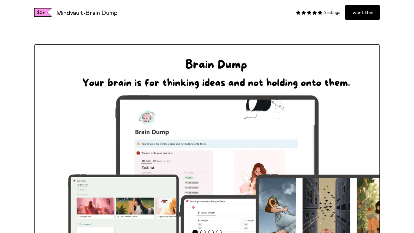 MindVault- Brain Dump Landing page