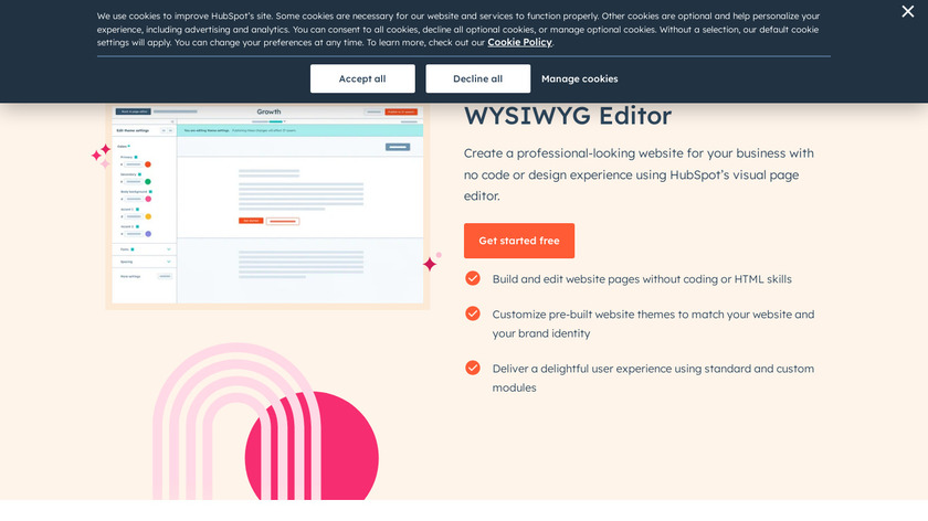 HubSpot WYSIWYG Editor Landing Page
