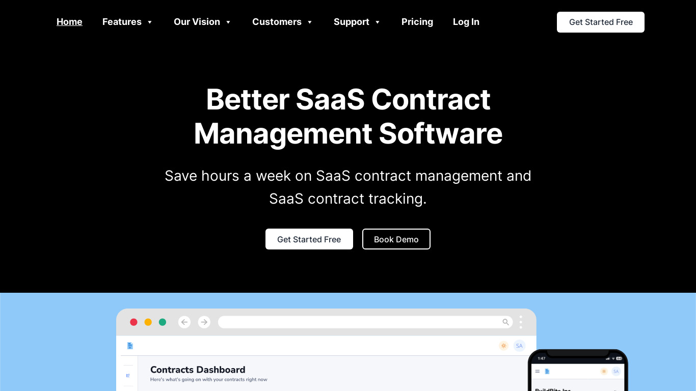 Contract Sent Landing page