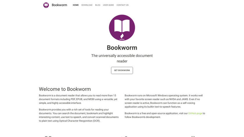 Bookworm (by Blind Pandas Team) Landing Page