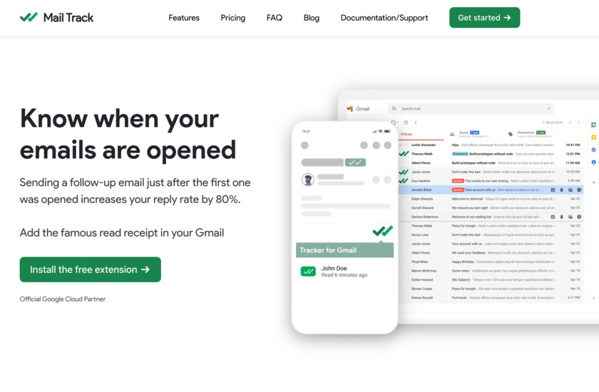 Mail Track Landing Page