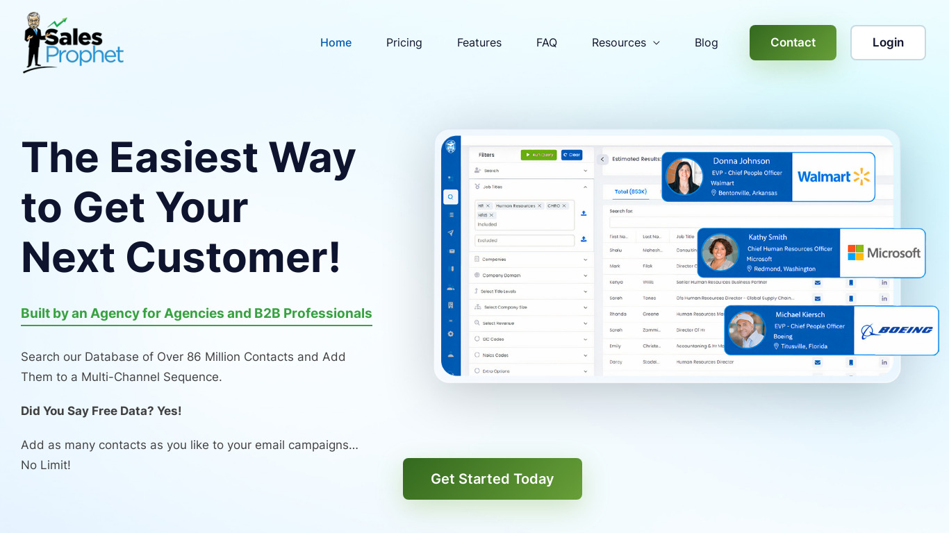 Sales Prophet Landing page