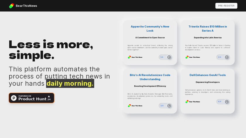 Bear This News Landing Page