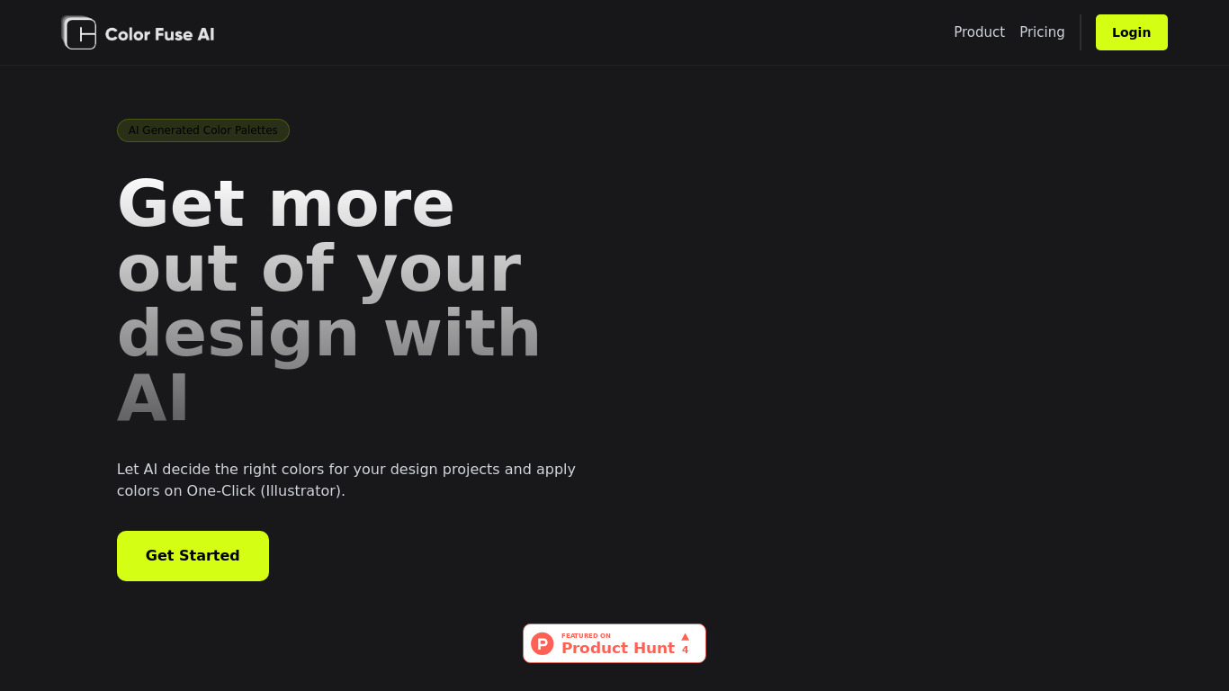 Color Fuse AI Landing page