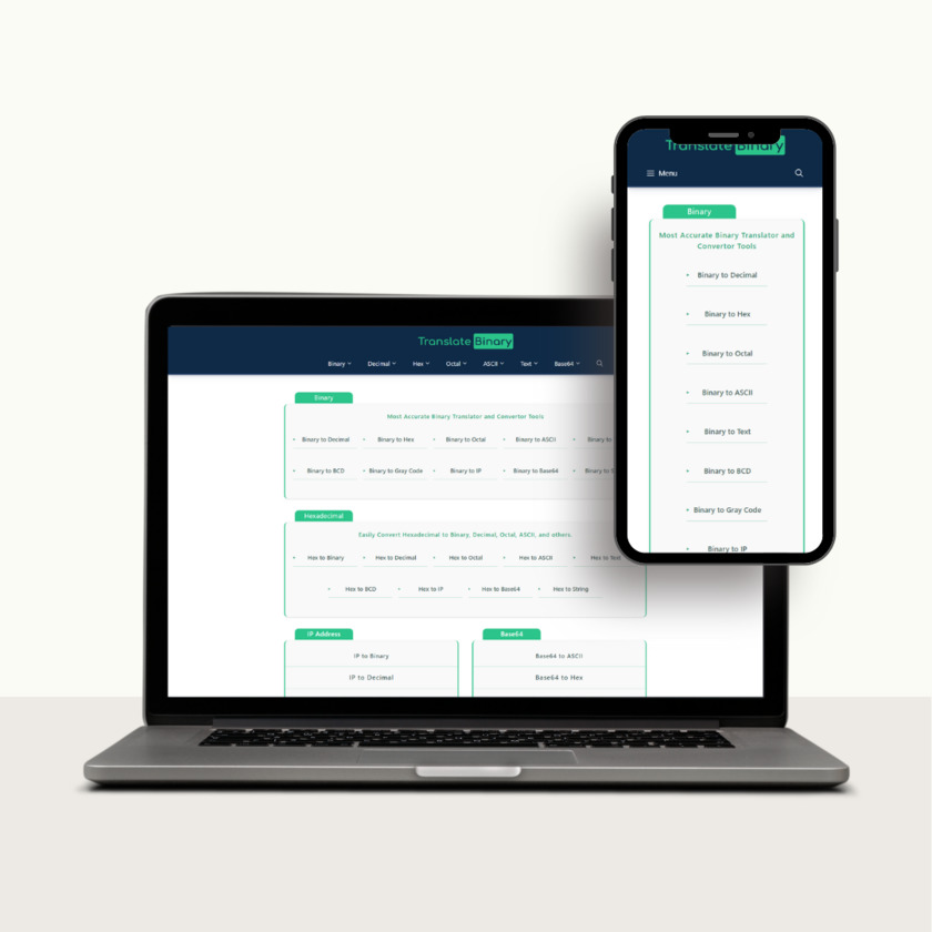 Translate Binary Landing Page