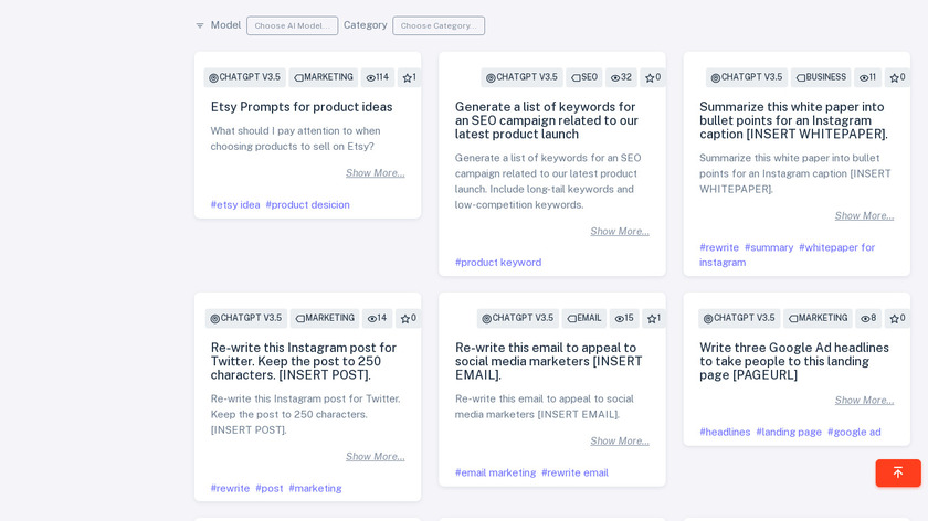 AI Prompt Finder Landing Page