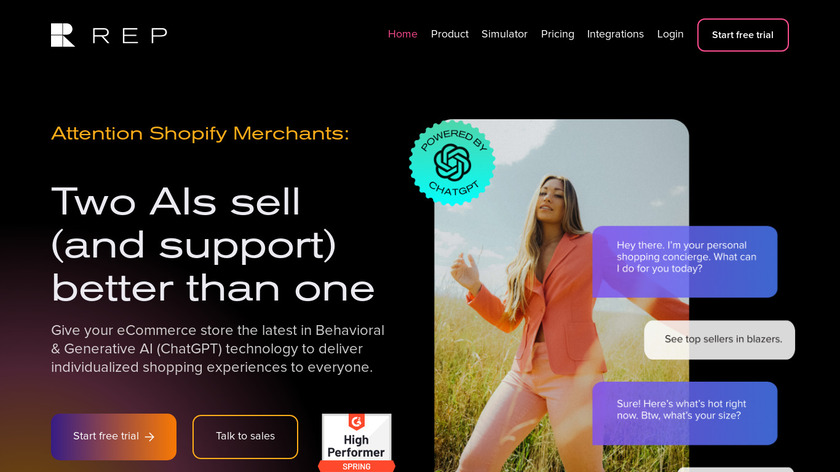 Rep AI Landing Page