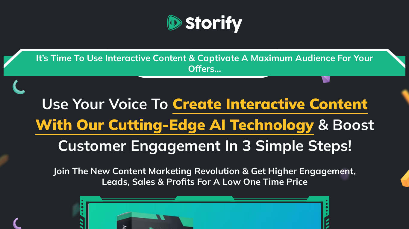 Storify AI Landing page
