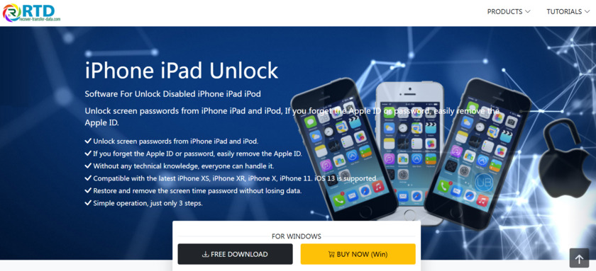 RTD iPhone Unlocker Landing Page
