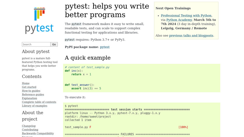 pytest Landing Page