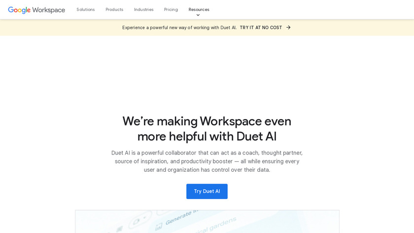 Google Duet AI Landing Page