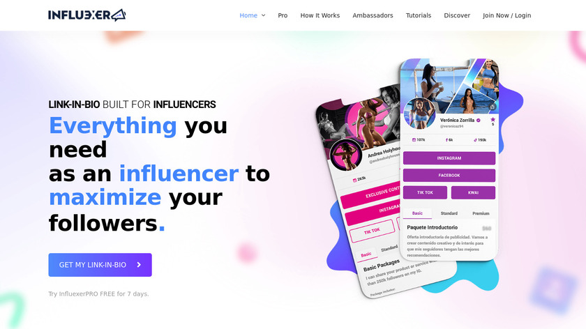 Influexer Landing Page