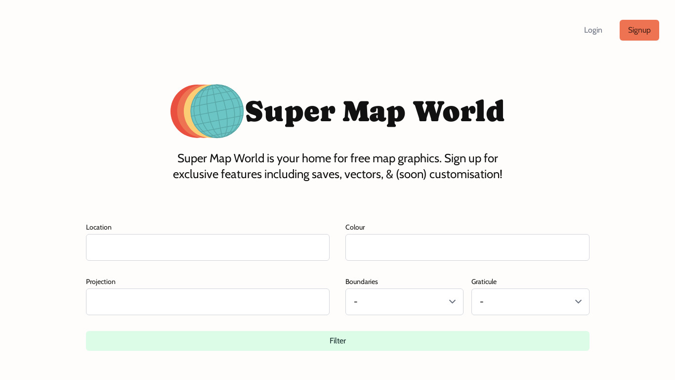 Super Map World Landing page