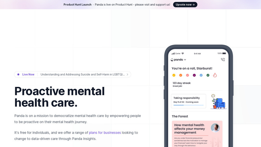 Panda - Proactive Mental Health Landing Page