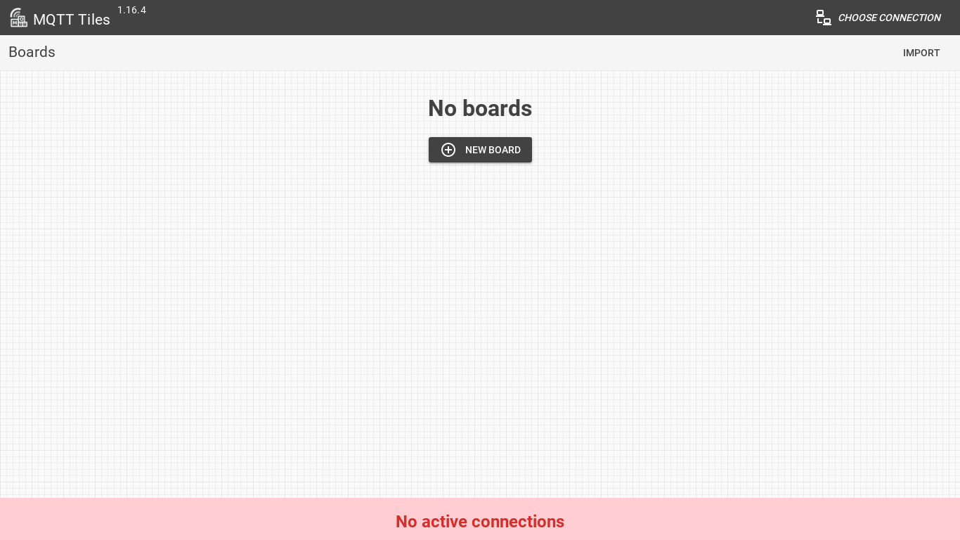 MQTT Tiles Landing page
