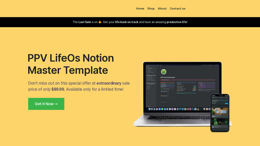PPV LifeOs Notion Landing Page