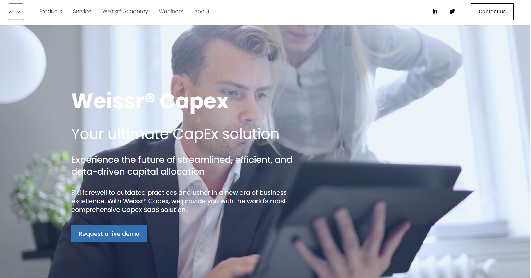 Weissr Capex Landing page