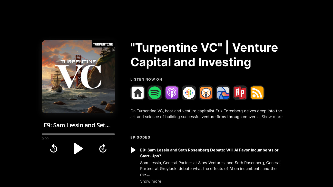Turpentine VC Landing page