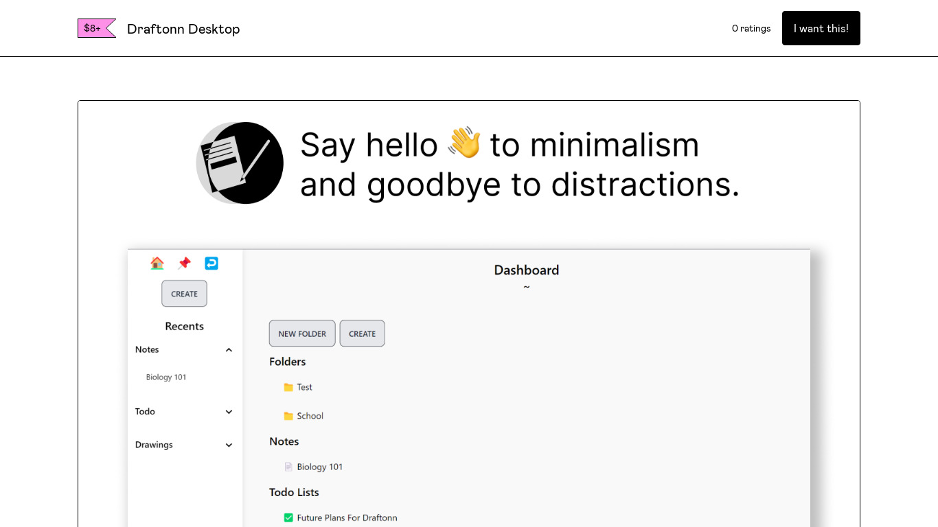 Draftonn Desktop Landing page