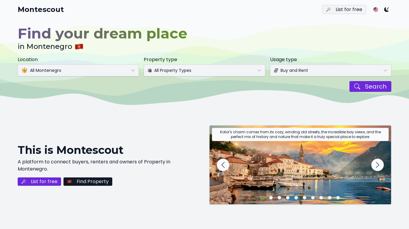 Montescout Landing page