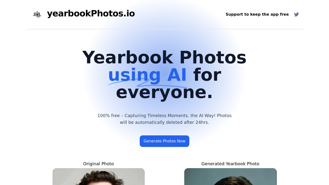 YearbookPhotos Landing page