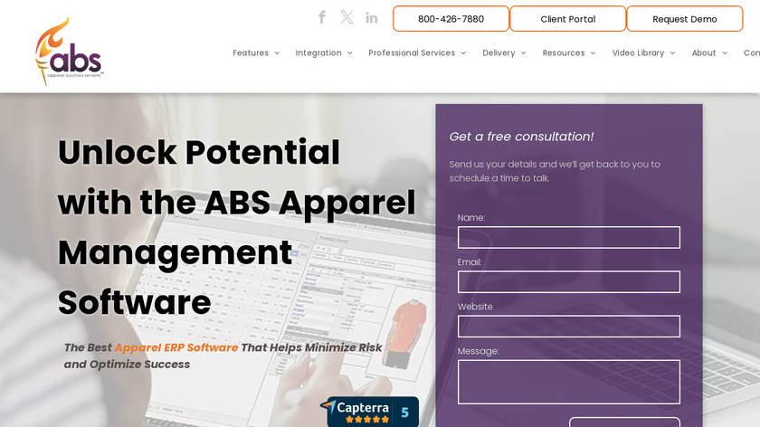 Apparel Business Systems Landing Page