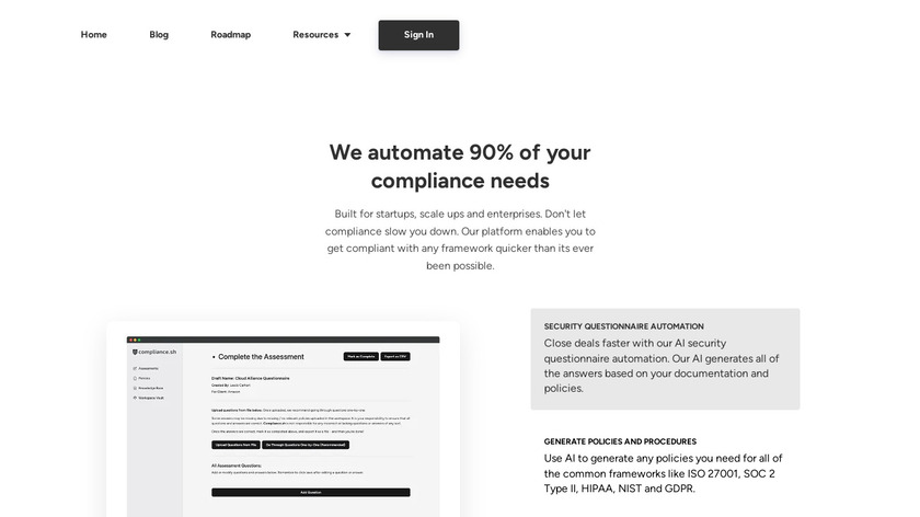compliance.sh Landing Page