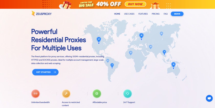 Zeus Proxy Landing Page
