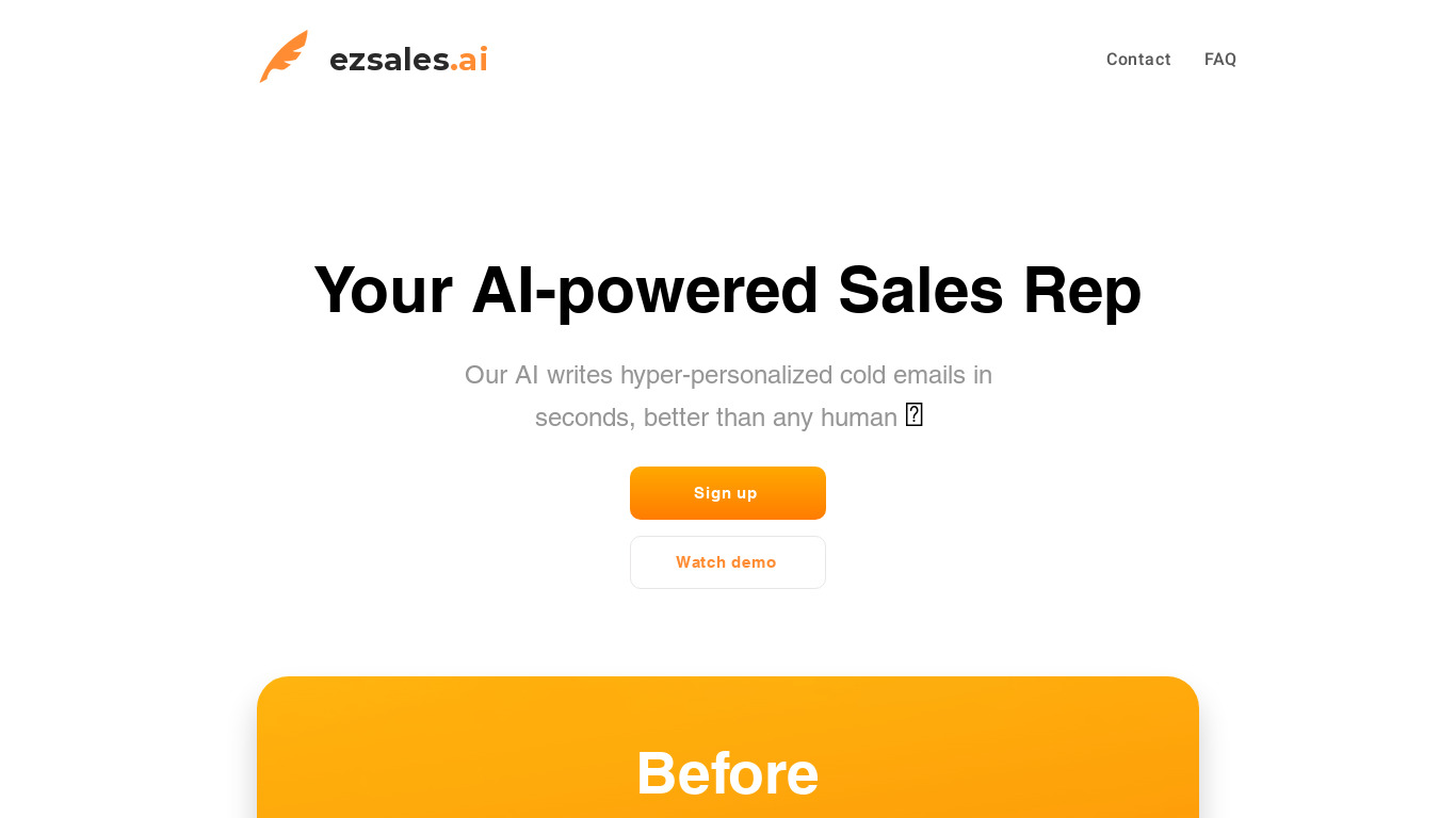 Ezsales AI Landing page