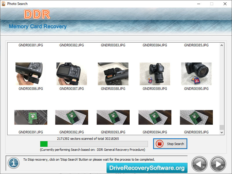 Memory Card Restoration by DriveRecoverySoftware.org Landing page