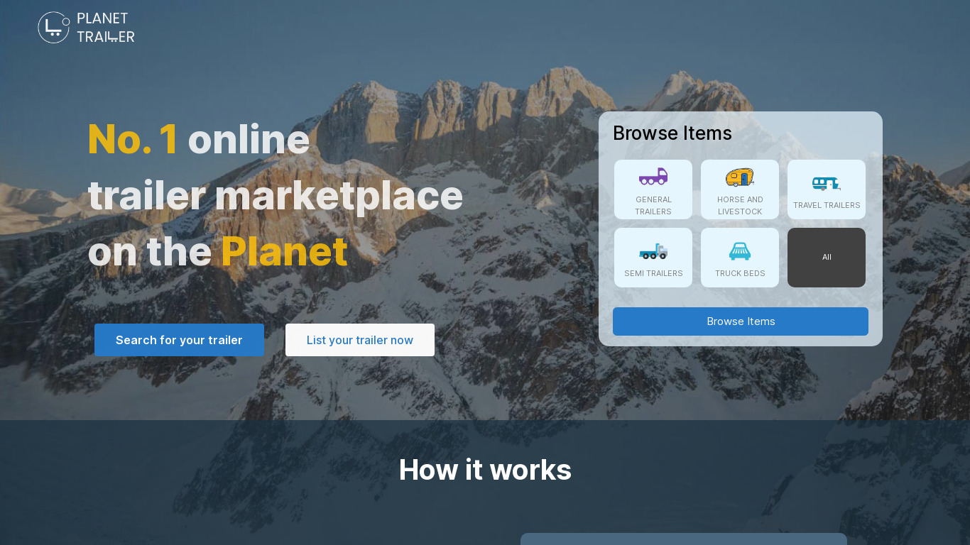 Planet Trailer Landing page