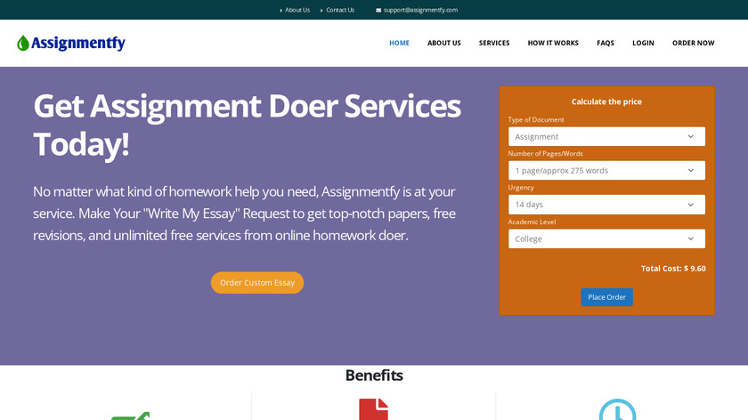 Assignmentfy Landing Page