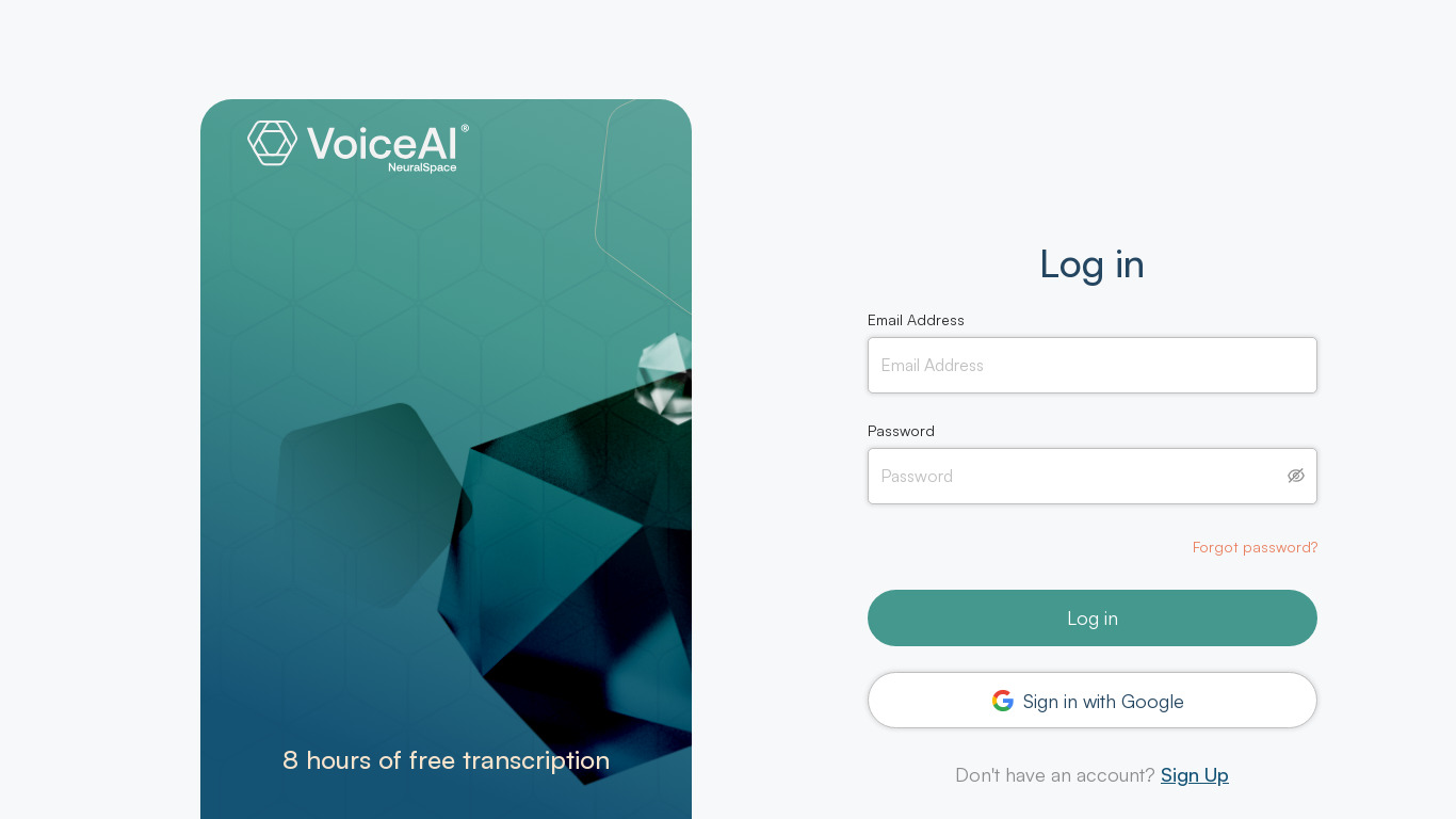 VoiceAI Landing page
