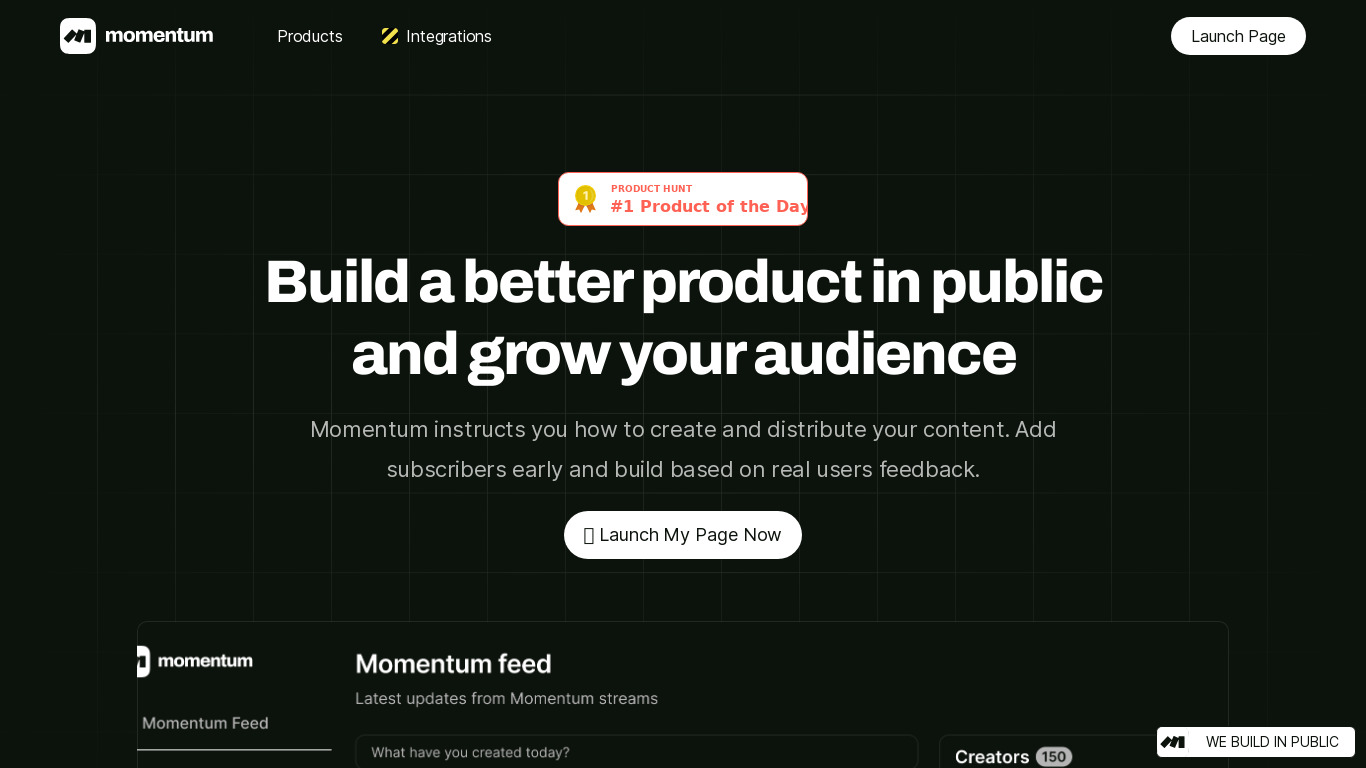 mmntm.build Landing page