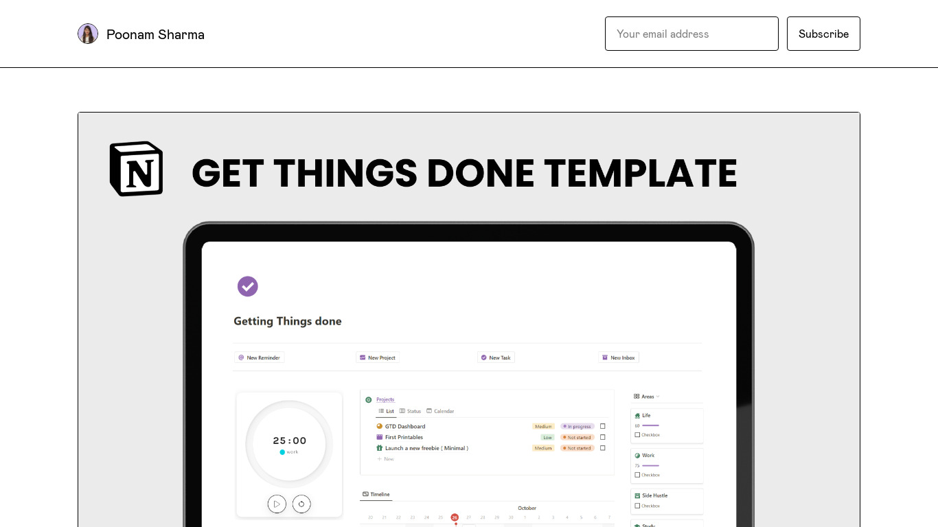 Get Things Done Template Landing page