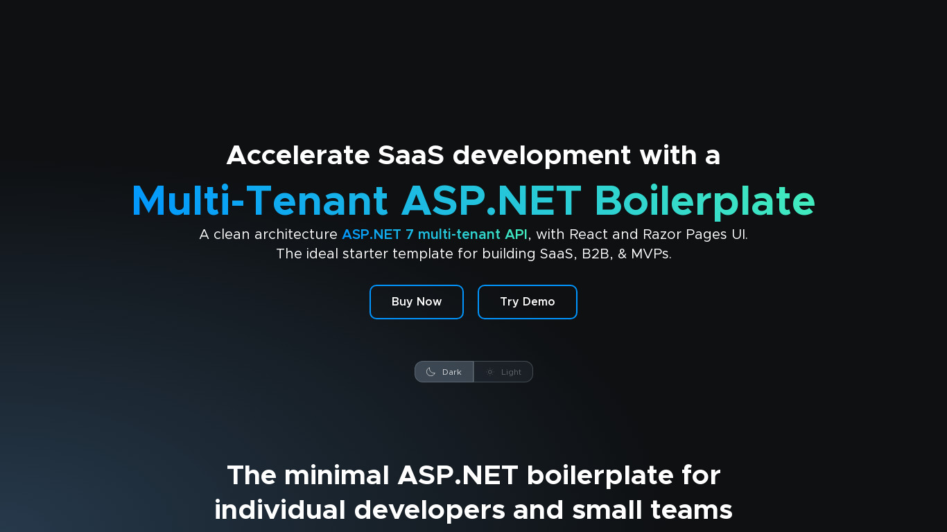 Nano ASP.NET Boilerplate Landing page