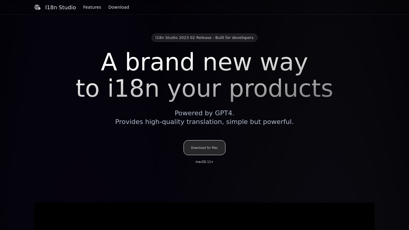 I18n Studio Landing page