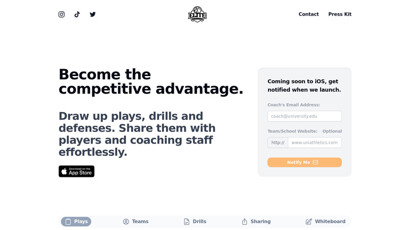Elite Hoops Basketball Landing Page